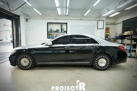 벤츠 S500 듀오톤 랩핑, 에이버리 유광블랙 실버 메탈릭 투톤 전체 랩핑, 부천 프로젝트알 / 부천 원미구 상동