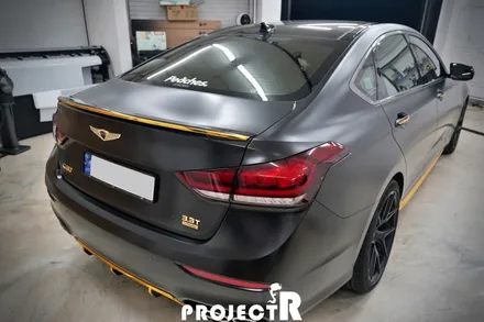제네시스 G80 에이버리 사틴블랙 전체 랩핑 시공, 부천 자동차랩핑 프로젝트알 / 부천 원미구 상동