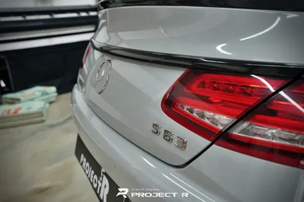 벤츠 S63 AMG 쿠페 에이버리 유광 그레이 전체 랩핑 시공, 부천 자동차랩핑 프로젝트알 / 부천 원미구 상동