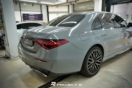 벤츠 S클래스 S400d 에이버리 락그레이 전체랩핑, 3M유광블랙 크롬 죽이기, 부천 프로젝트알 / 부천 원미구 상동