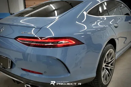 벤츠 AMG GT43 전체 랩핑, 비닐프로그 고광택 차이나블루, 부천랩핑 프로젝트알 / 부천 원미구 상동