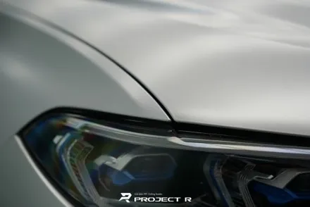 부천 랩핑, BMW X7 사고수리 후 부분 랩핑 재시공, 에이버리 사틴 실버메탈릭 / 부천 원미구 상동