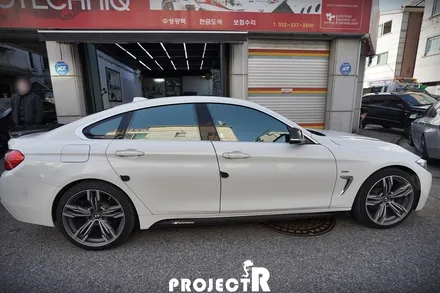 부천 BMW 4시리즈 열차단 썬팅, 글라스틴트 선셋 윈도틴팅 및 실내 카본 랩핑 시공기 by 프로젝트R / 부천 원미구 상동
