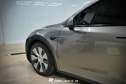 테슬라 모델Y 전체 랩핑 비닐프로그 메탈릭 리퀴드 실버 시공, 부천랩핑 프로젝트알 / 부천 원미구 상동