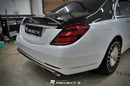 벤츠 S클래스 S650 듀오톤 투톤 랩핑, 비닐프로그 유광 화이트펄 시공, 부천랩핑 프로젝트알 / 부천 원미구 상동