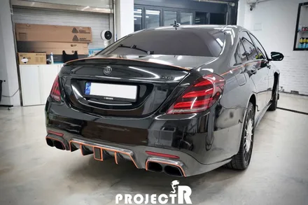 벤츠 S63 AMG 전체 랩핑, 에이버리 유광블랙 시공기, 부천 자동차 래핑 전문 프로젝트R / 부천 원미구 상동