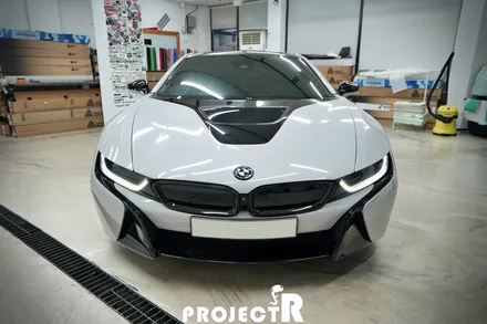 BMW i8 에이버리 유광 그레이 전체 랩핑, 부천 상동 자동차래핑 전문 프로젝트R / 부천 원미구 상동