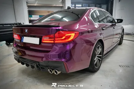 BMW 5시리즈 전체 랩핑, 비닐프로그 그레이프 퍼플 시공, 부천랩핑 전문 프로젝트알 / 부천 원미구 상동