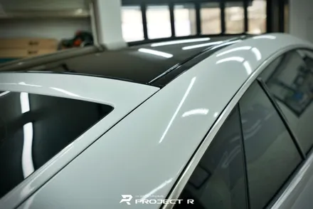 벤츠 AMG GT 4도어 에이버리 유광 화이트 전체 랩핑, 부천 자동차랩핑 프로젝트알 / 부천 원미구 상동