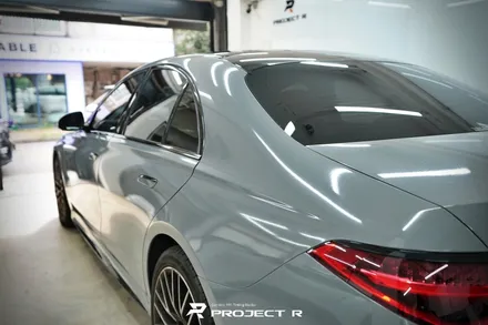 벤츠 S클래스 S400d 에이버리 락그레이 전체랩핑, 3M유광블랙 크롬 죽이기, 부천 프로젝트알 / 부천 원미구 상동