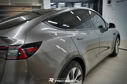 테슬라 모델Y 전체 랩핑 비닐프로그 메탈릭 리퀴드 실버 시공, 부천랩핑 프로젝트알 / 부천 원미구 상동