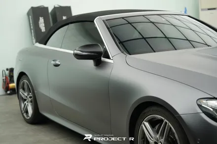 벤츠 E클래스 E450 카브리올레 전체 랩핑, 3M 사틴 다크그레이 시공, 부천 프로젝트알 / 부천 원미구 상동