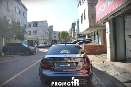 벤츠 C63 AMG 블랙크롬 전체 풀 랩핑으로 확실한 드레스업 튜닝 by 부천 프로젝트R / 부천 원미구 상동
