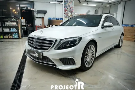 벤츠 S클래스 전체 랩핑, S65 AMG 에이버리 사틴 화이트펄 자동차 랩핑 by 부천 상동 프로젝트알 / 부천 원미구 상동