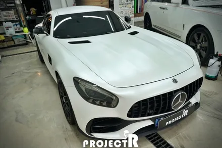 부천 랩핑 프로젝트알, 벤츠 AMG GT 에이버리 사틴 화이트 펄 전체 랩핑 / 부천 원미구 상동