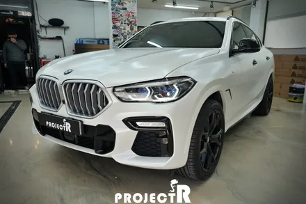 BMW X6 에이버리 사틴 화이트펄 전체 랩핑, 크롬죽이기 / 부천랩핑 프로젝트알 / 부천 원미구 상동