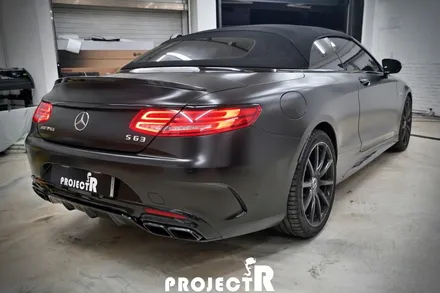 벤츠 S63 AMG 카브리올레 전체 랩핑, 에이버리 사틴블랙 자동차랩핑 / 부천 프로젝트알 / 부천 원미구 상동