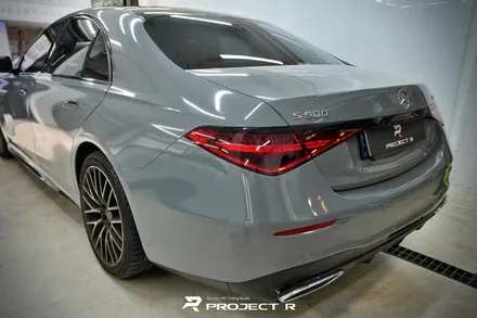 벤츠 S클래스 S400d 에이버리 락그레이 전체랩핑, 3M유광블랙 크롬 죽이기, 부천 프로젝트알 / 부천 원미구 상동