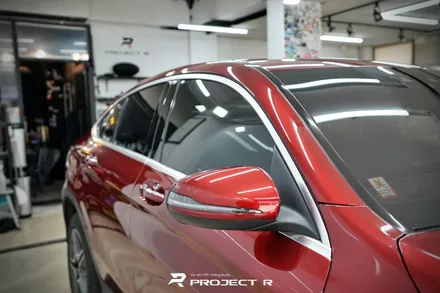 벤츠 GLC 300e 쿠페 전체 랩핑, 비닐프로그 고광택 루퍼스 레드, 부천랩핑 프로젝트알 / 부천 원미구 상동