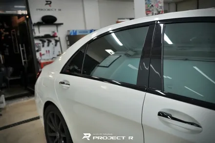 벤츠 S63 AMG 에이버리 유광 화이트펄 전체 랩핑, 부천 자동차랩핑 프로젝트알 / 부천 원미구 상동