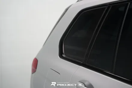 부천 랩핑, BMW X7 사고수리 후 부분 랩핑 재시공, 에이버리 사틴 실버메탈릭 / 부천 원미구 상동