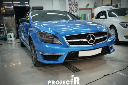 벤츠 CLS63 AMG 전체 랩핑, 에이버리 브라이트 블루 메탈릭 자동차 래핑 시공기 by 부천 프로젝트알 / 부천 원미구 상동