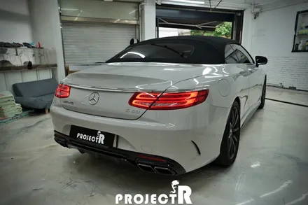 벤츠 S63 AMG 카브리올레 전체 랩핑, 에이버리 그레이 자동차 래핑 by 부천 프로젝트알 / 부천 원미구 상동