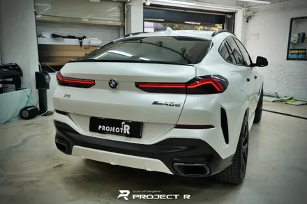 BMW X6 전체 랩핑, 에이버리 사틴 화이트펄 시공, 부천랩핑 프로젝트알 / 부천 원미구 상동