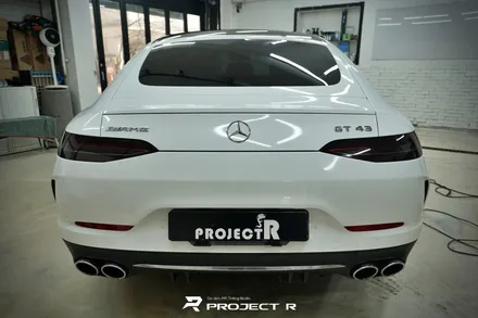 벤츠 AMG GT 4도어 에이버리 유광 화이트 전체 랩핑, 부천 자동차랩핑 프로젝트알 / 부천 원미구 상동