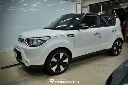 부천랩핑 기아 쏘울 루프스킨 시공, 사이드미러 부분 포인트 랩핑 in 프로젝트알 / 부천 원미구 상동