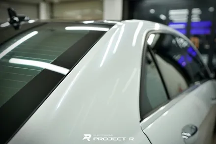 부천랩핑 벤츠 E클래스 고광택 전체랩핑, 비닐프로그 화이트펄 시공 프로젝트알 / 부천 원미구 상동