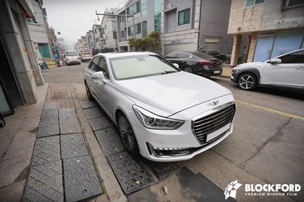 제네시스 EQ900 블락포디 샴페인골드 프리미엄 열차단 썬팅 재시공 후기 by 부천 썬팅 전문 프로젝트R / 부천 원미구 상동