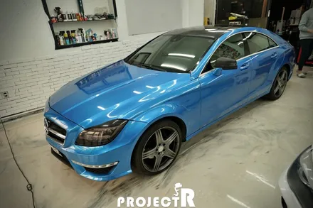 벤츠 CLS63 AMG 전체 랩핑, 에이버리 브라이트 블루 메탈릭 자동차 래핑 시공기 by 부천 프로젝트알 / 부천 원미구 상동