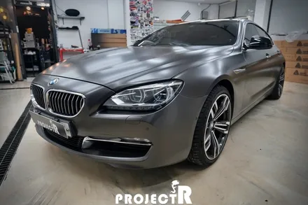 BMW 6시리즈 640d 전체 랩핑, 에이버리 사틴 바솔트 메탈릭 시공, 부천 자동차 랩핑은 프로젝트알~ / 부천 원미구 상동