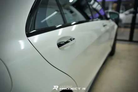 벤츠 S63 AMG 에이버리 유광 화이트펄 전체 랩핑, 부천 자동차랩핑 프로젝트알 / 부천 원미구 상동