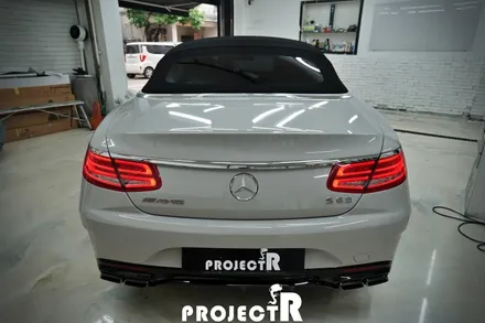벤츠 S63 AMG 카브리올레 전체 랩핑, 에이버리 그레이 자동차 래핑 by 부천 프로젝트알 / 부천 원미구 상동