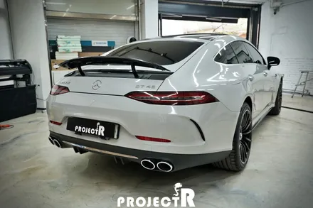 벤츠 GT43 AMG 전체 랩핑, 에이버리 유광 그레이 크레용 랩핑 by 부천 프로젝트알 / 부천 원미구 상동