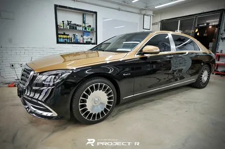 벤츠 S560 마이바흐 투톤 랩핑, 3M 유광 골드 메탈릭 시공, 부천랩핑 프로젝트알 / 부천 원미구 상동