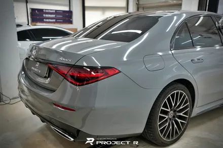 벤츠 S클래스 S400d 에이버리 락그레이 전체랩핑, 3M유광블랙 크롬 죽이기, 부천 프로젝트알 / 부천 원미구 상동
