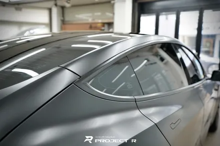 테슬라 모델3 하이랜드 전체 랩핑, 3M 사틴블랙 시공, 부천 자동차래핑 전문 프로젝트알 / 부천 원미구 상동