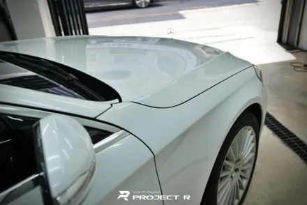 벤츠 S클래스 S400 전체 랩핑 재시공, 비닐프로그 고광택 화이트펄, 부천 자동차래핑 프로젝트R / 부천 원미구 상동