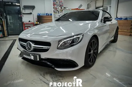 벤츠 S63 AMG 카브리올레 전체 랩핑, 에이버리 그레이 자동차 래핑 by 부천 프로젝트알 / 부천 원미구 상동