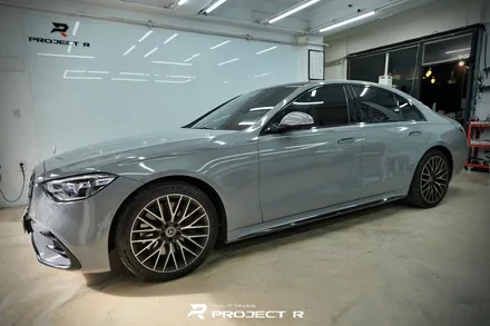 벤츠 S클래스 S400d 에이버리 락그레이 전체랩핑, 3M유광블랙 크롬 죽이기, 부천 프로젝트알 / 부천 원미구 상동