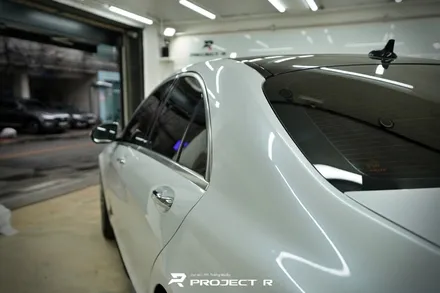 부천 벤츠 S클래스 S350d 전체랩핑, 비닐프로그 유광 화이트펄 재시공, 프로젝트알 / 부천 원미구 상동