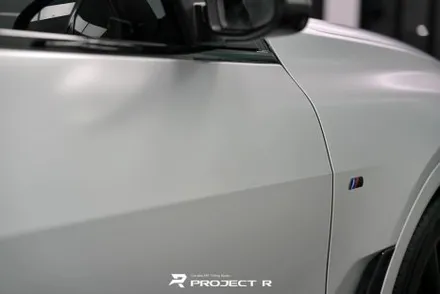 부천 랩핑, BMW X7 사고수리 후 부분 랩핑 재시공, 에이버리 사틴 실버메탈릭 / 부천 원미구 상동