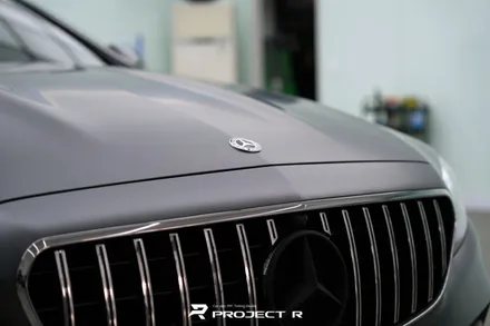 벤츠 E클래스 E450 카브리올레 전체 랩핑, 3M 사틴 다크그레이 시공, 부천 프로젝트알 / 부천 원미구 상동