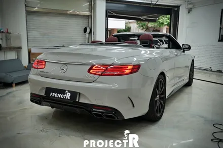 벤츠 S63 AMG 카브리올레 전체 랩핑, 에이버리 그레이 자동차 래핑 by 부천 프로젝트알 / 부천 원미구 상동