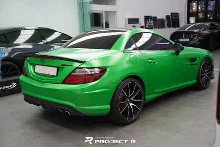 벤츠 SLK55 AMG 전체 랩핑, 오토벨벳 사틴 그린헬 시공, 부천 자동차랩핑 프로젝트R / 부천 원미구 상동