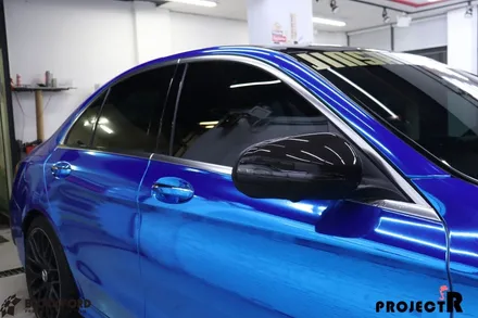 부천랩핑전문점 벤츠 C63amg 부분랩핑 크롬죽이기 프로젝트! / 부천 원미구 상동