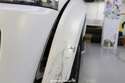 부천랩핑전문점 디스커버리4 전체랩핑 사고처리 부분랩핑 3m1080 사틴화이트골드펄 / 부천 원미구 상동